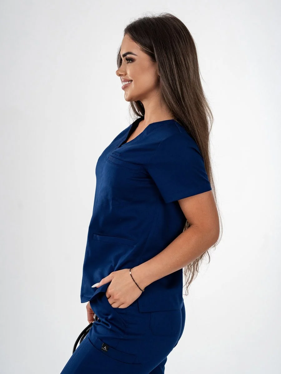 Bluza Medyczna Aurii Kamila Granat Fartuch Kosmetyczny Fartuch Lekarski