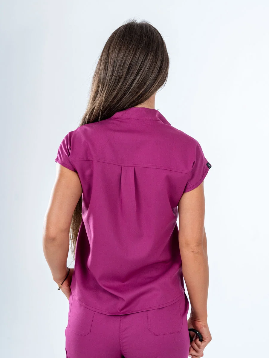 Bluza Medyczna Aurii Nina Granat Fartuch Kosmetyczny Fartuch Lekarski